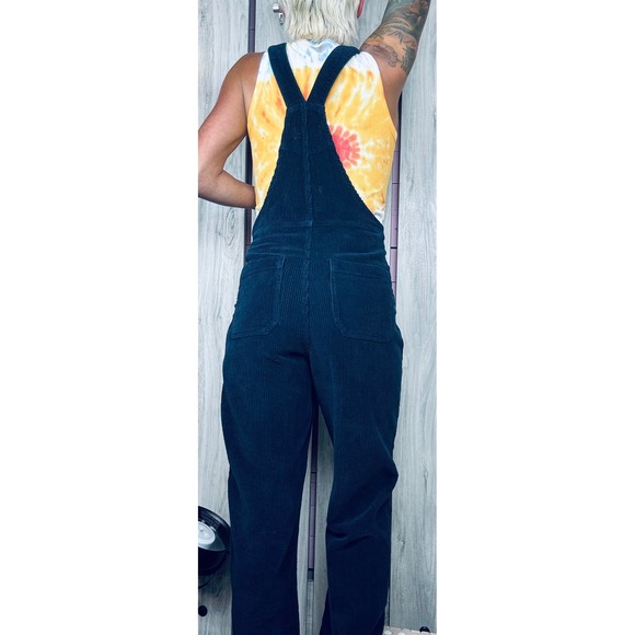 Reformation Jeans Corduroy Overalls Button Accent Wide Leg Blue Size 2 - Picture 8 of 8
